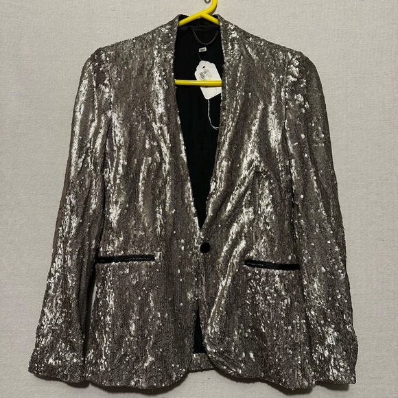 RTR AllSaints Leigh Sequin Blazer - size 2 - Picture 3 of 7
